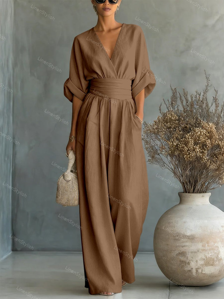 Tessa | Elegante Tuta Donna con Scollo a V – Comoda e Perfetta per Ogni Occasione 10