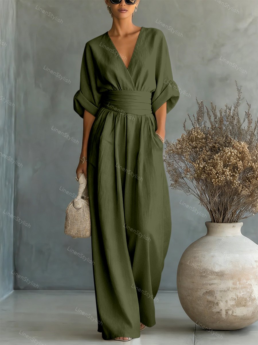 Tessa | Elegante Tuta Donna con Scollo a V – Comoda e Perfetta per Ogni Occasione 12