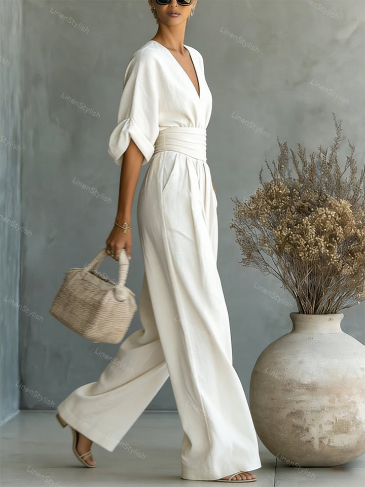 Tessa | Elegante Tuta Donna con Scollo a V – Comoda e Perfetta per Ogni Occasione 3