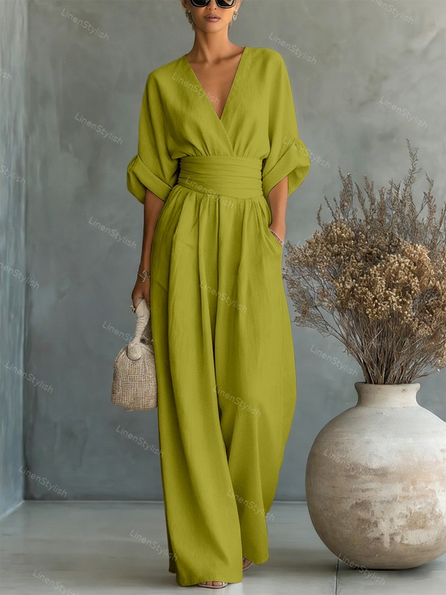 Tessa | Elegante Tuta Donna con Scollo a V – Comoda e Perfetta per Ogni Occasione 6
