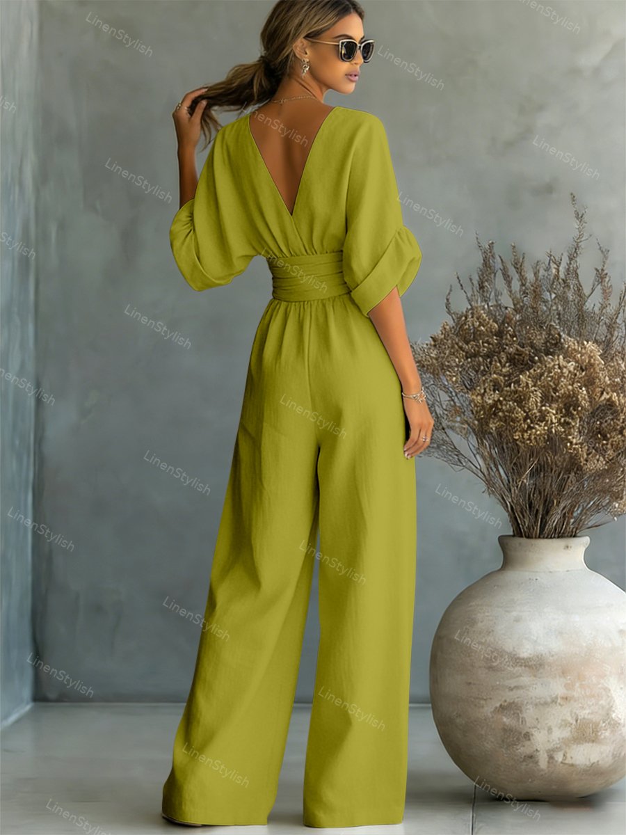 Tessa | Elegante Tuta Donna con Scollo a V – Comoda e Perfetta per Ogni Occasione 7