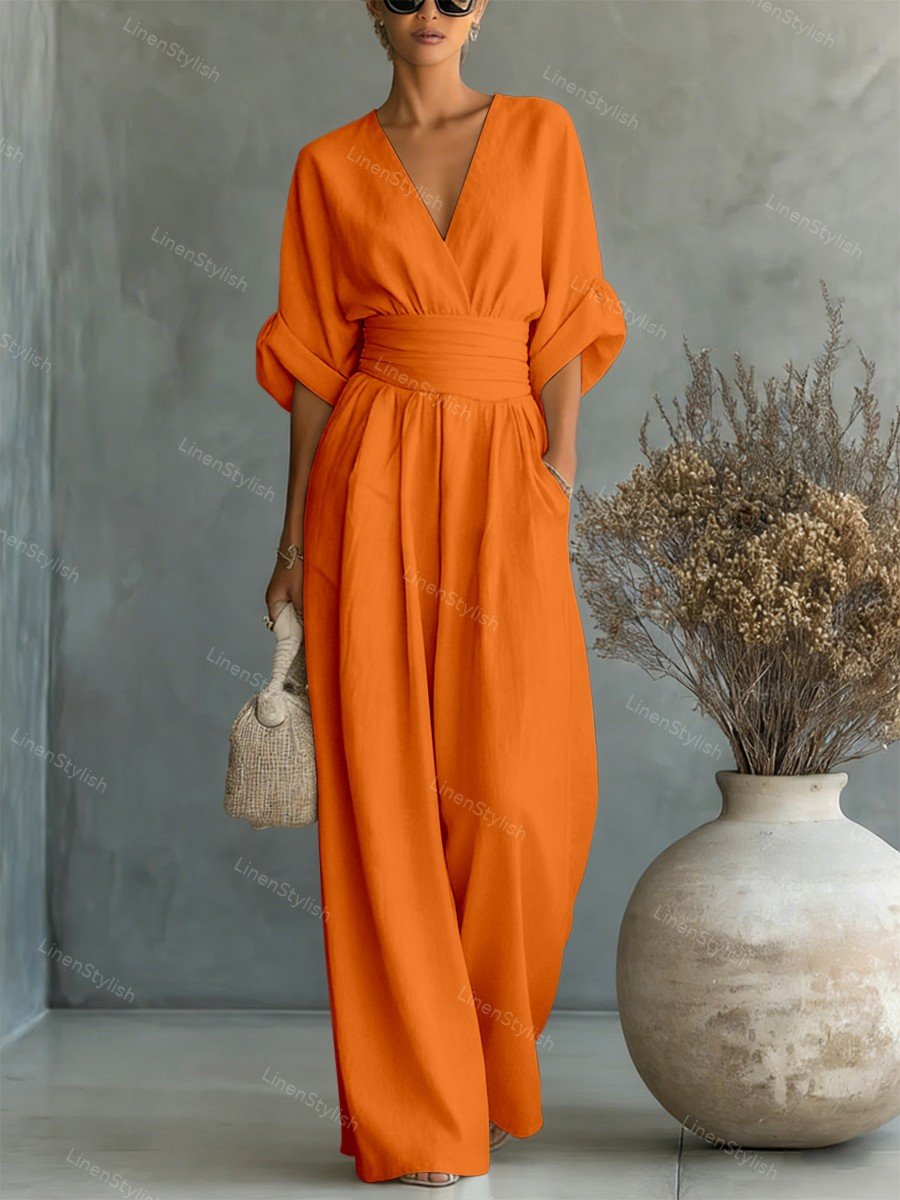 Tessa | Elegante Tuta Donna con Scollo a V – Comoda e Perfetta per Ogni Occasione 9
