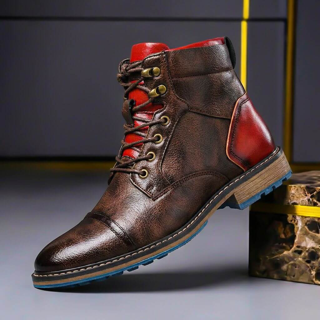 Tristan | Stivali in pelle bicolore di alta qualità e dal design audace 0