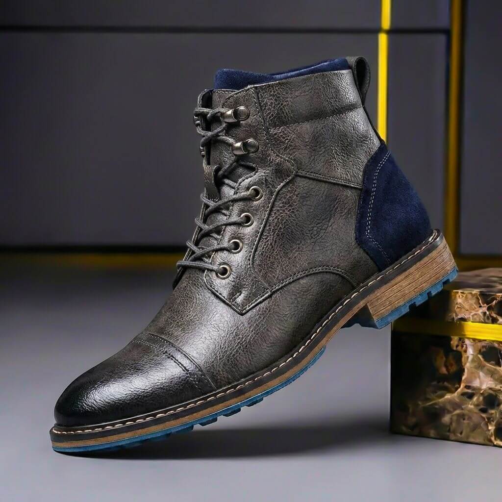 Tristan | Stivali in pelle bicolore di alta qualità e dal design audace 4