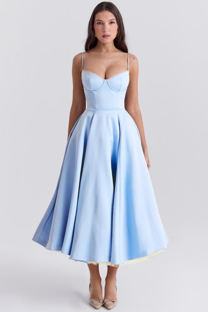 Valeria | Abito Midi Donna con Corsetto Strutturato e Vestibilità Valorizzante 0
