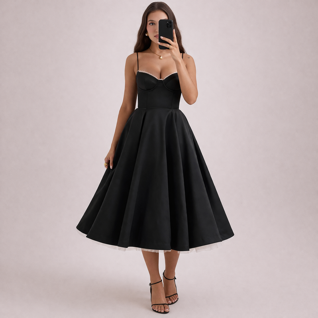 Valeria | Abito Midi Donna con Corsetto Strutturato e Vestibilità Valorizzante 4