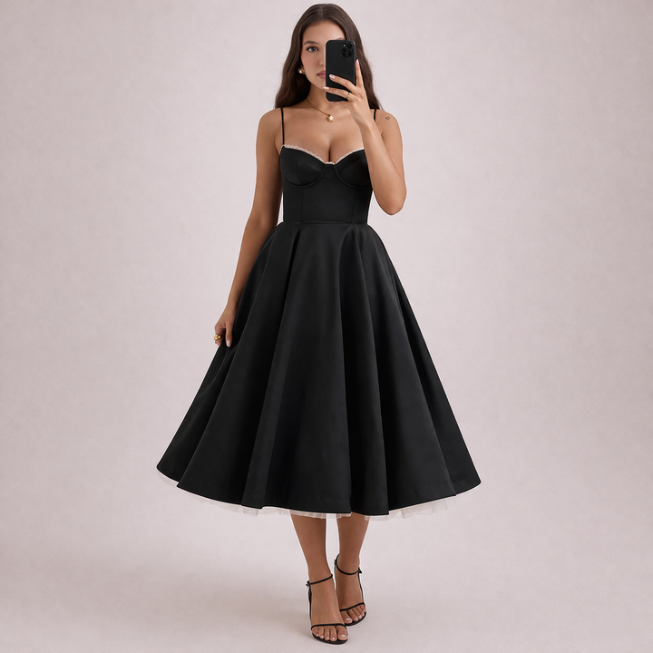 Valeria | Abito Midi Donna con Corsetto Strutturato e Vestibilità Valorizzante 4