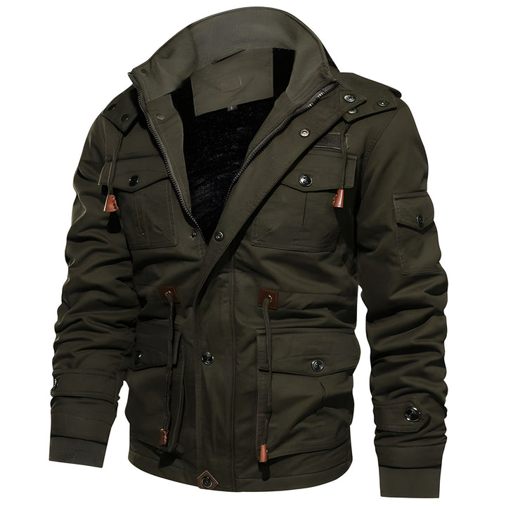 Vento | Giacca Militare Uomo con Cappuccio e Tasche Multiple 1