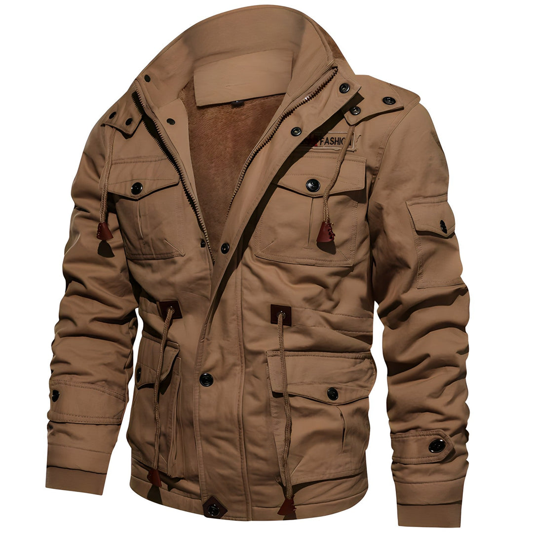 Vento | Giacca Militare Uomo con Cappuccio e Tasche Multiple 3