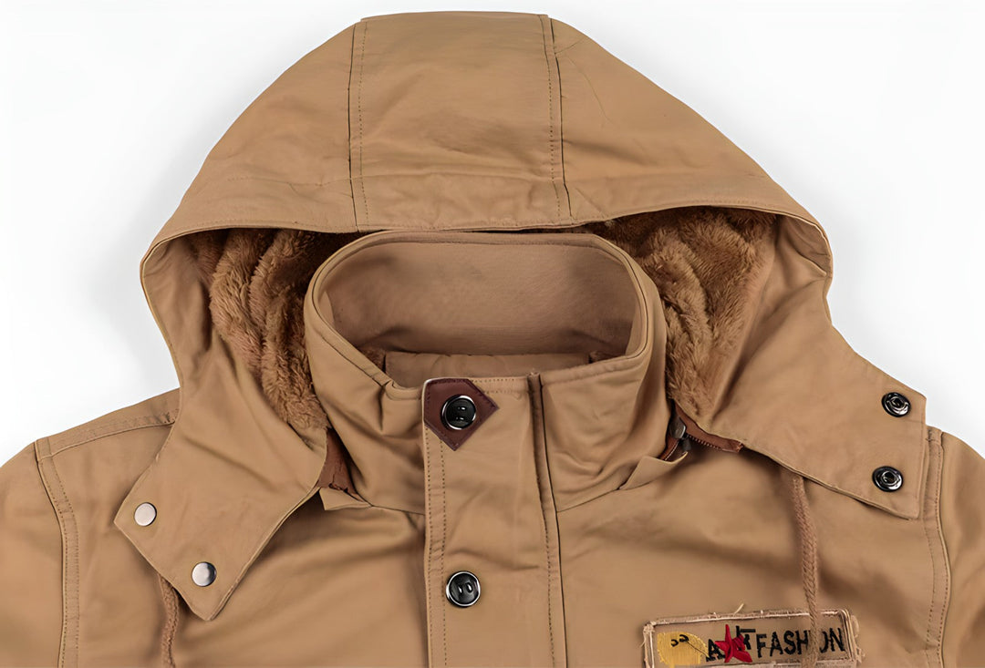 Vento | Giacca Militare Uomo con Cappuccio e Tasche Multiple 7