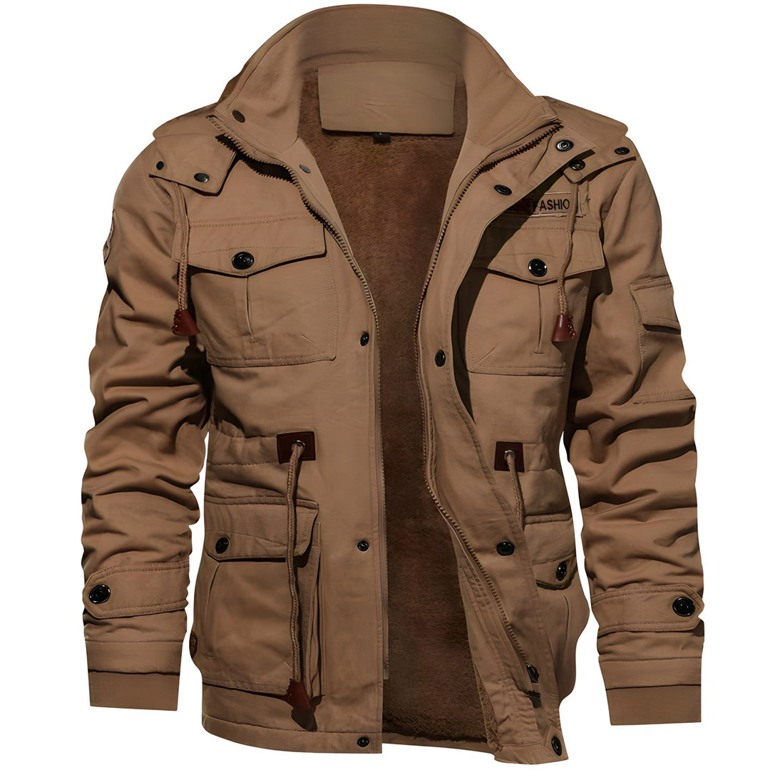 Vento | Giacca Militare Uomo con Cappuccio e Tasche Multiple 9