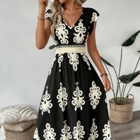 Aurora | Abito midi da donna raffinato ed elegante con scollo a V