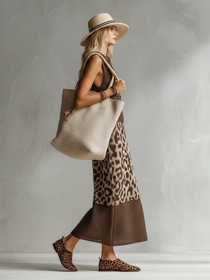 Vespera | Elegante Abito Donna con Stampa Leopardata, Versatile e Comodo 1