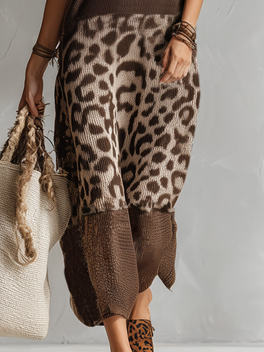 Vespera | Elegante Abito Donna con Stampa Leopardata, Versatile e Comodo 4