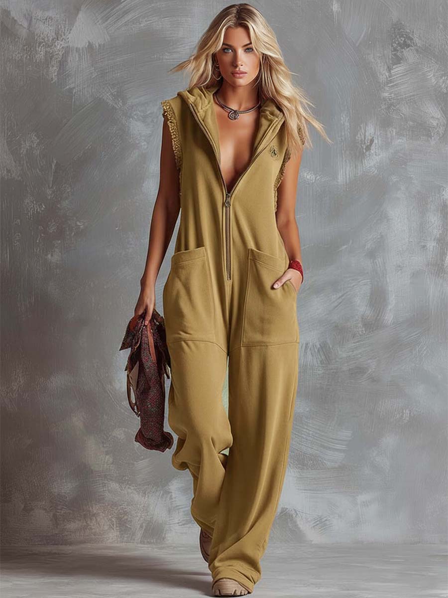 Vespera | Tuta Elegante Donna con Cappuccio, Rossa, Comoda e Moderna 4