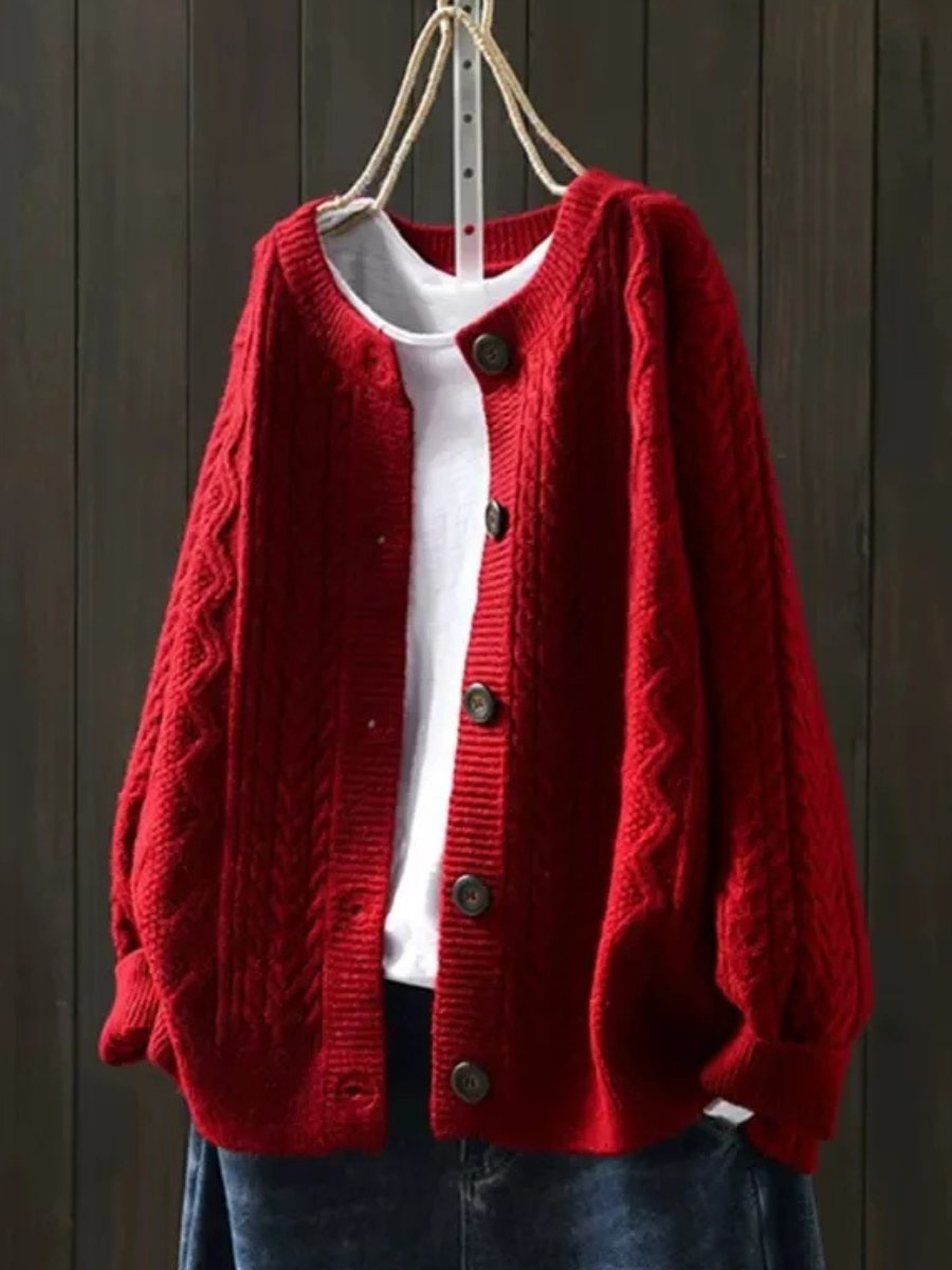Victoria | Cardigan da donna oversize a trecce con bottoni 1