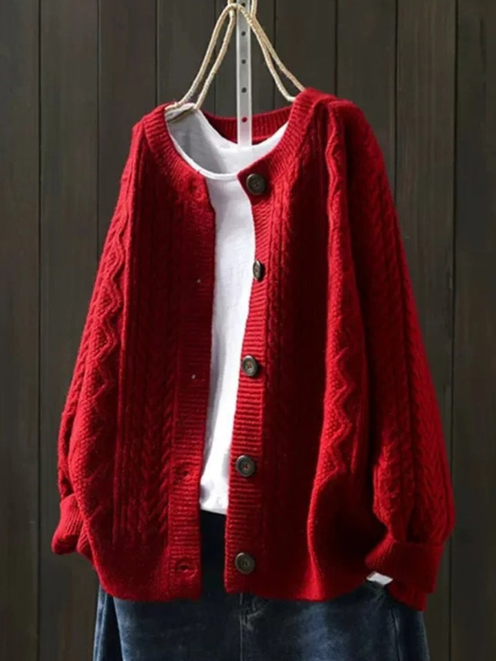 Victoria | Cardigan da donna oversize a trecce con bottoni 1