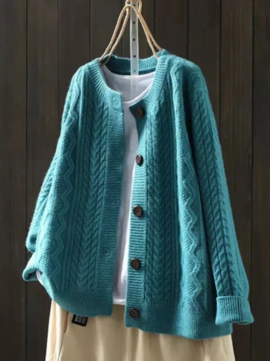 Victoria | Cardigan da donna oversize a trecce con bottoni 5