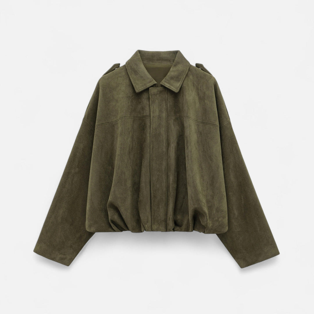 Viora | Elegante giacca bomber con raffinato effetto scamosciato 0