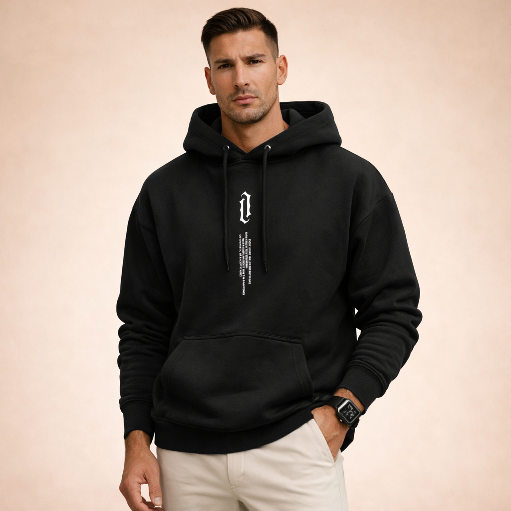 Vireo | Felpa Uomo con Cappuccio – Nera, Comfort & Stile Versatile 4