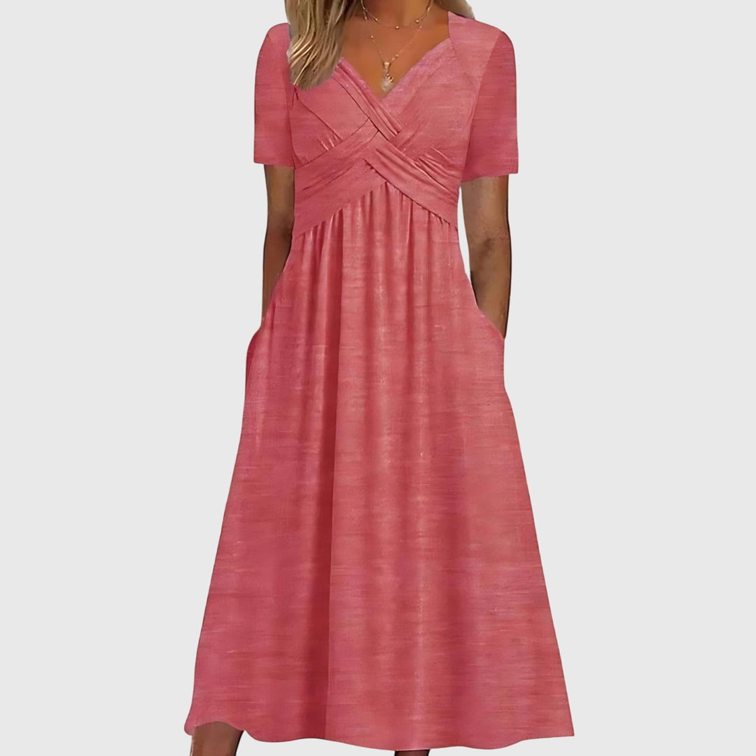Vittoria | Elegante Abito Midi Donna con Scollo a V – Stile Classico per Cerimonia e Occasioni Speciali 3