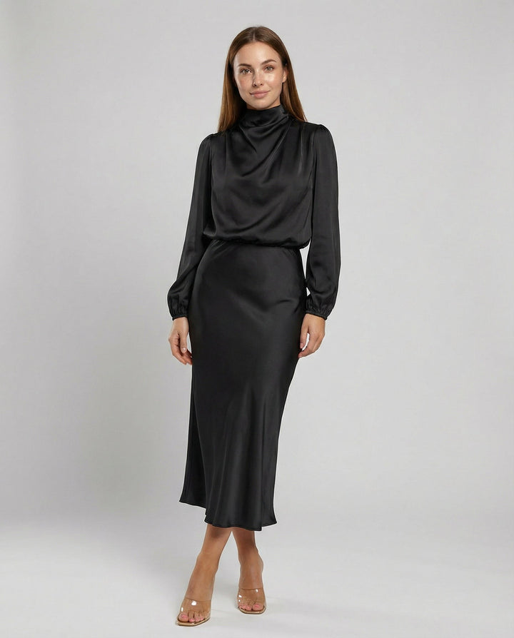 Vittoria | Elegante Abito da Donna in Raso Fluido e Raffinato 0