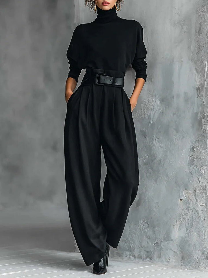 Vittoria | Elegante Completo Donna – Tailleur Donna Elegante in Misto Cotone con Cintura e Dolcevita 0