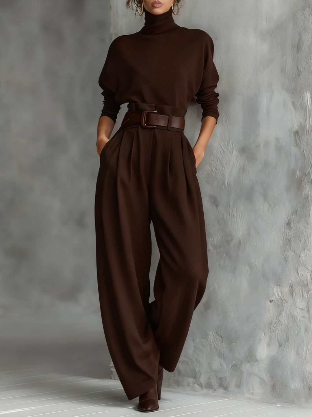 Vittoria | Elegante Completo Donna – Tailleur Donna Elegante in Misto Cotone con Cintura e Dolcevita 4