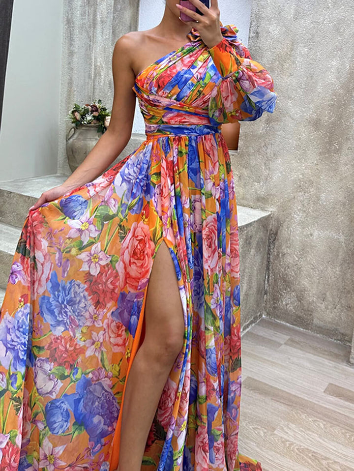 Vittoria | Elegante e Fluido Abito Maxi Monospalla da Donna 4