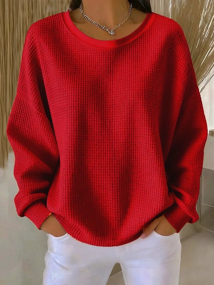 Willow | Maglione da donna a maglia waffle testurizzata, vestibilità comoda 1