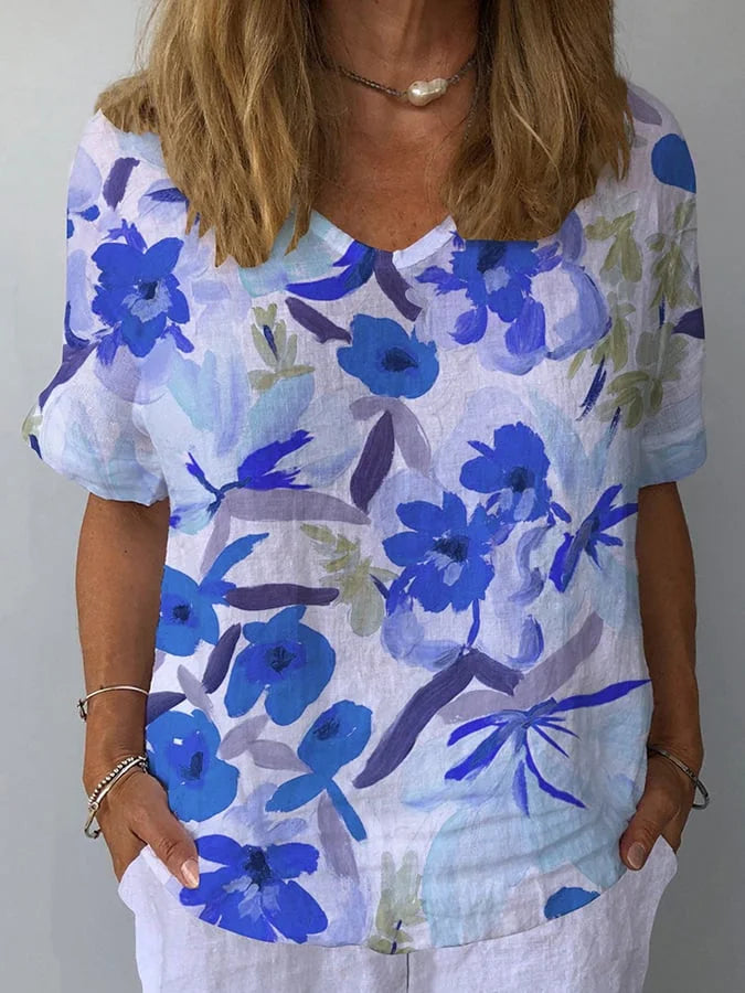 Zara | Comodo Top Floreale Retrò con Scollo a V 4