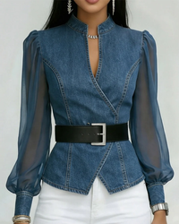 Christina | Top in denim elegante e leggero