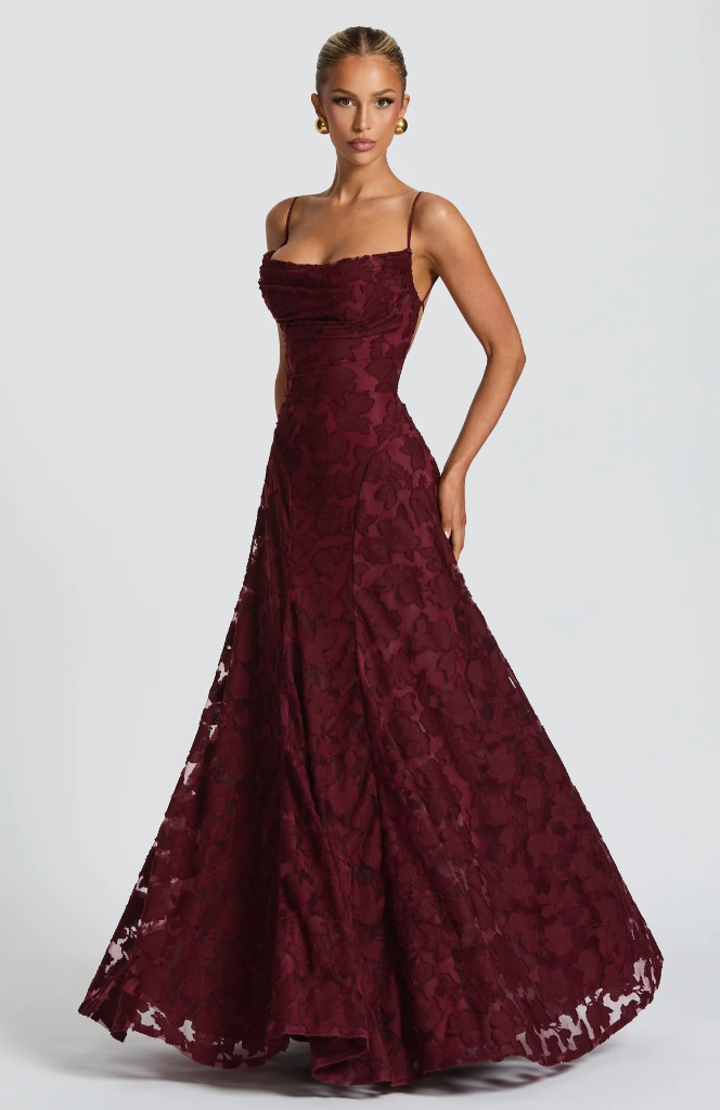 Zelara | Elegante Abito Lungo Cerimonia in Pizzo 0