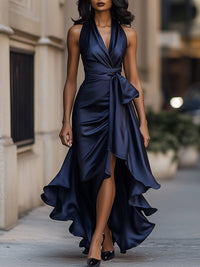 Franca | Fashionable Long Wrap Evening Dress