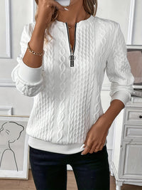 Lena | Maglione da Donna con Zip Elegante e Trama a Trecce