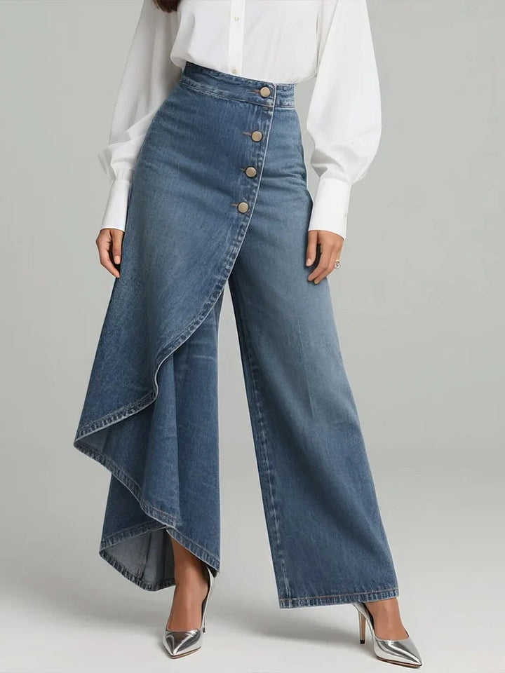 Zyra | Comodi Jeans Donna a Gamba Larga 0