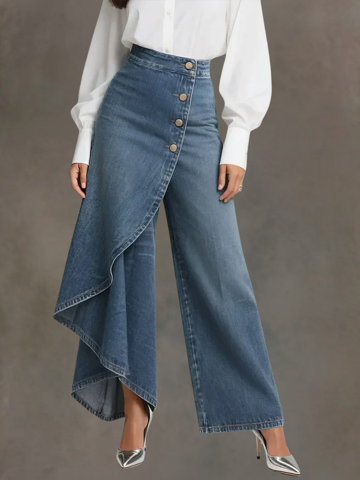 Zyra | Comodi Jeans Donna a Gamba Larga 1