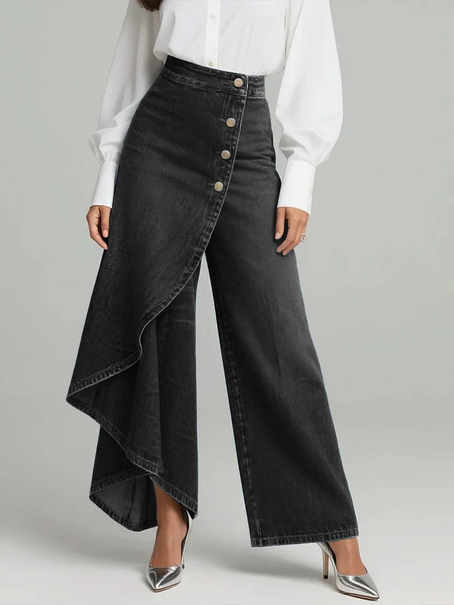 Zyra | Comodi Jeans Donna a Gamba Larga 3