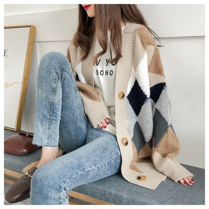 Alessia | Cardigan Oversize in Maglia con Bottoni Eleganti