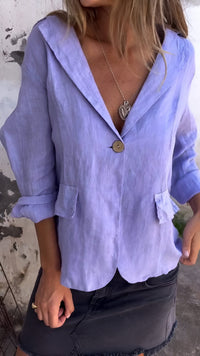 Valentina | Lightweight minimalist women's cotton and linen blazer