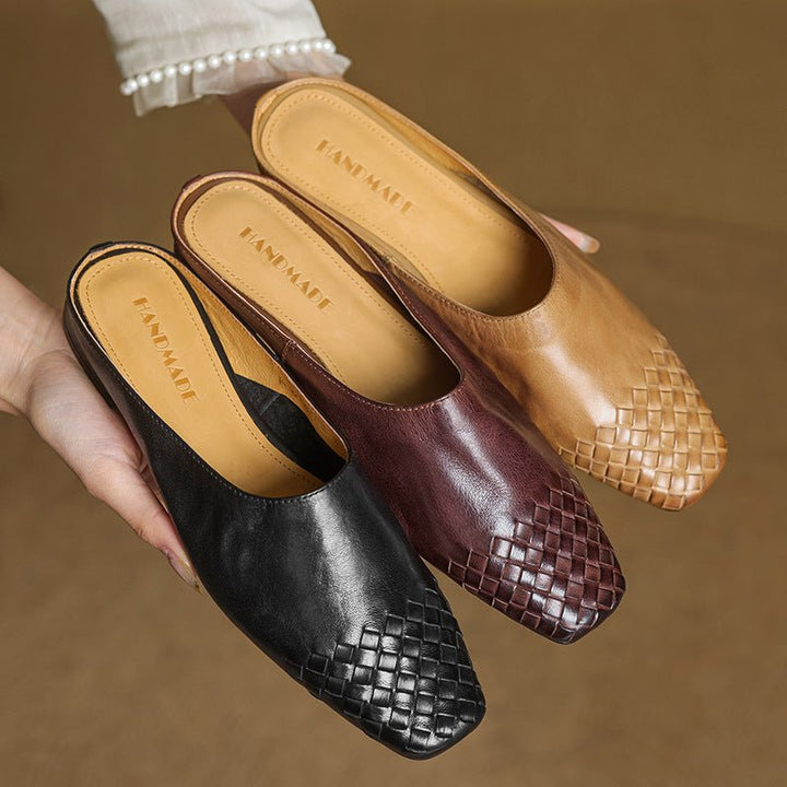 Mila | Mules senza lacci in pelle intrecciata eleganti e comodi
