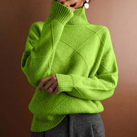 Avery | Elegante e Confortevole Maglione Dolcevita con Motivo a Rombi