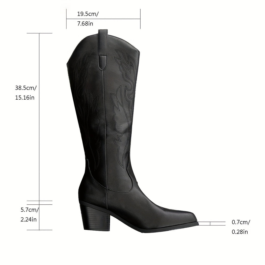 Aurora | Western-Stiefel bis zum Knie mit weiter Passform