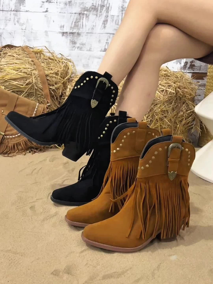 Nadine | Stivali da Cowboy Western da Donna con Frange e Borchie
