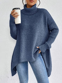 Isabella | Maglione Dolcevita Oversize con Orlo Posteriore Allungato