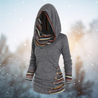 Martina | Hoodie In Pile Morbido Con Fantasia Etnica
