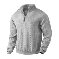 Stefan | Maglione Uomo in Maglia a Trecce con Chiusura Quarter-Zip