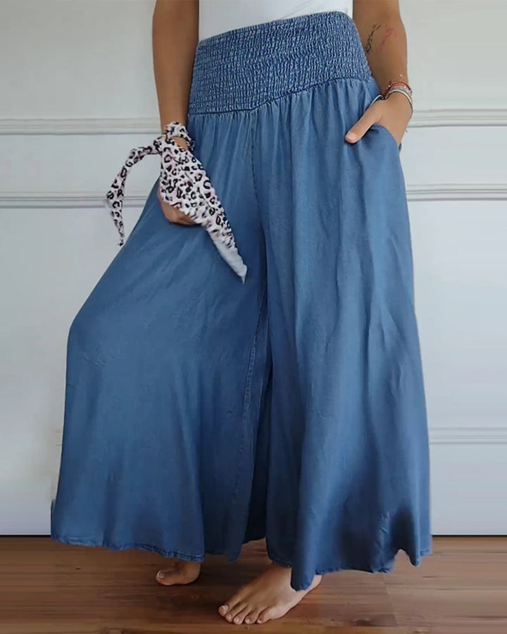 Juliane | Pantaloni Donna in Cotone Puro a Gamba Larga