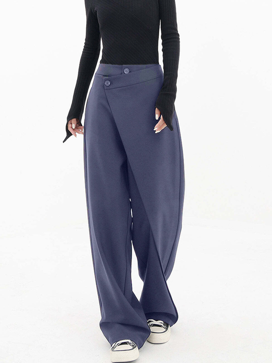 Elena | Pantaloni Baggy Asimmetrici a Gamba Larga