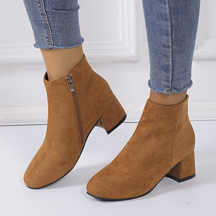 Julia | Suede-Look Chelsea Ankle Boots with Low Heel